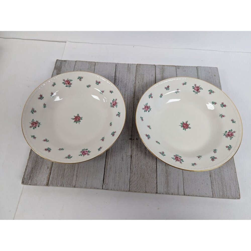 Vintage Set 2 Homer Laughlin Eggshell Georgian RAMBLER ROSE Cereal Soup Bowl